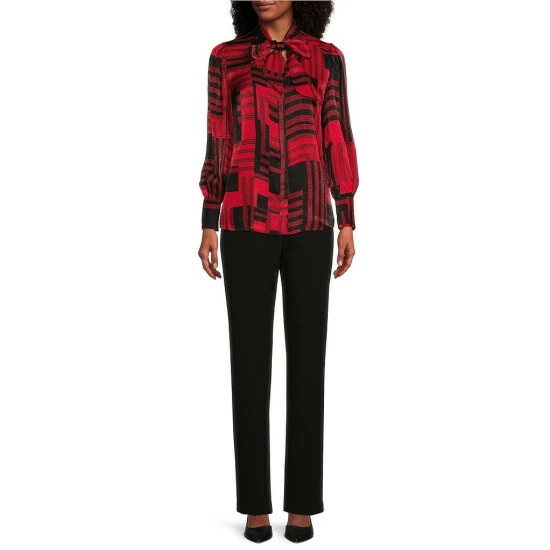 Outlet ๐ Investments Petite Size Blocked Patchwork Print Long Sleeve Tie Y-Neck Button Front Top ๐คฉ 3 Outlet ๐ Investments Petite Size Blocked Patchwork Print Long Sleeve Tie Y-Neck Button Front Top ๐คฉ - Image 3