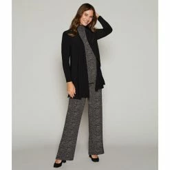 Discount ⌛ Investments Petite Size Soft Separates Long Sleeve Open Front Jacket Black 🌟 -Investments Shop unnamed file 1029