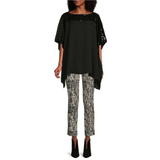 Outlet π Slim Factor By Investments Textured Print Ponte Knit No Waist Slim Ankle Pants Black Texture π 3 Outlet π Slim Factor By Investments Textured Print Ponte Knit No Waist Slim Ankle Pants Black Texture π - Image 3