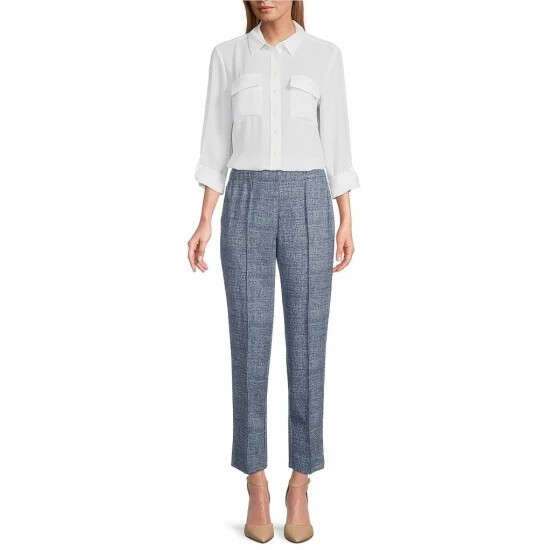 Flash Sale 🧨 Investments Signature Ponte Blue White Crosshatch Print Knit Pull-On Ankle Pants Blue/white Crosshatch ❤️ 3 Flash Sale 🧨 Investments Signature Ponte Blue White Crosshatch Print Knit Pull-On Ankle Pants Blue/white Crosshatch ❤️ - Image 3