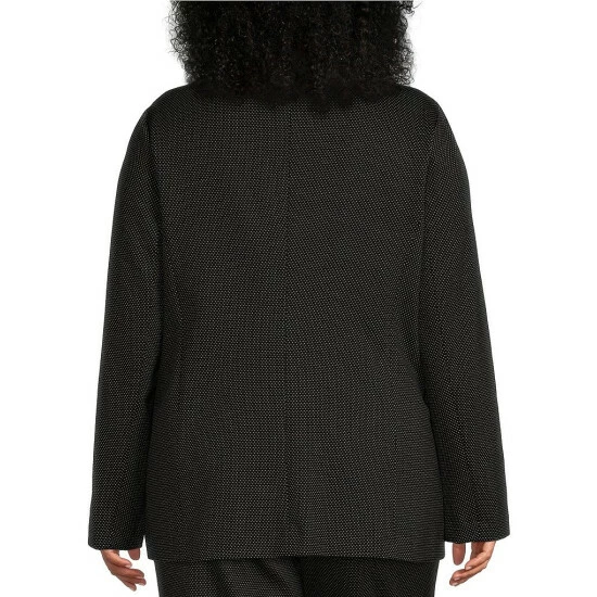 Promo ๐ Investments Plus Size Signature Ponte Black/White Dot Print Long Sleeve Open Front Jacket ๐ 2 Promo ๐ Investments Plus Size Signature Ponte Black/White Dot Print Long Sleeve Open Front Jacket ๐ - Image 2