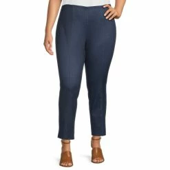 Best deal 🌟 Slim Factor By Investments Plus Size Ponte Knit No Waist Ankle Pants Indigo 🔔