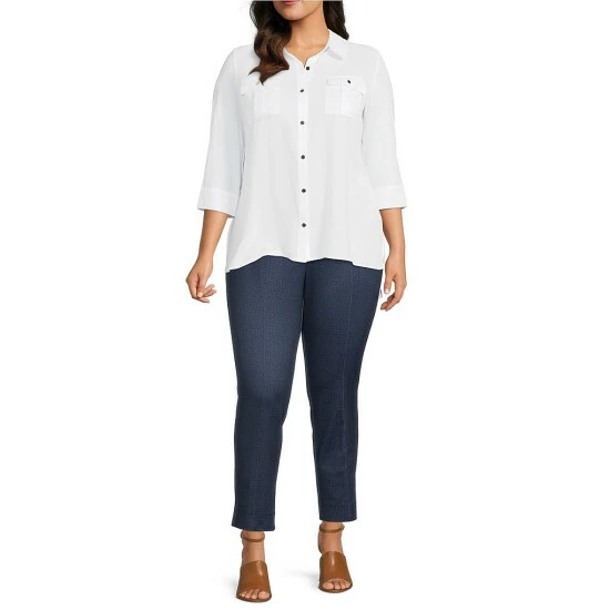 Best deal π Slim Factor By Investments Plus Size Ponte Knit No Waist Ankle Pants Indigo π 3 Best deal π Slim Factor By Investments Plus Size Ponte Knit No Waist Ankle Pants Indigo π - Image 3