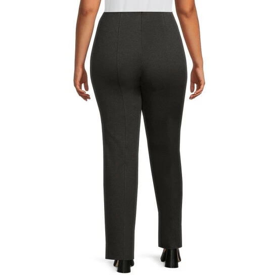 Best deal ๐ Slim Factor By Investments Plus Size ๐ฉ Woman Ponte Knit No Waist Slim Straight Pants Dark Heather Grey ๐ฅฐ 2 Best deal ๐ Slim Factor By Investments Plus Size ๐ฉ Woman Ponte Knit No Waist Slim Straight Pants Dark Heather Grey ๐ฅฐ - Image 2