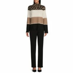 Best Sale 🎉 Investments Animal Print Long Sleeve Funnel Mock Neck Sweater Olive Animal Block 🛒 -Investments Shop unnamed file 1097