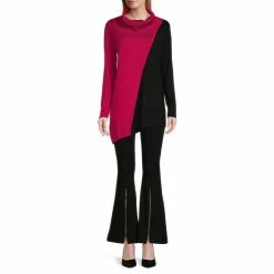 Cheap 🔔 Slim Factor By Investments Color Blocked Cowl Neck Long Sleeve Sweater Red/black ✨ -Investments Shop unnamed file 1106