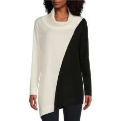 Cheap 🔔 Slim Factor By Investments Color Blocked Cowl Neck Long Sleeve Sweater Red/black ✨ -Investments Shop unnamed file 1109