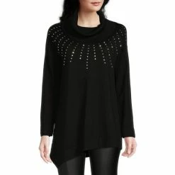 Top 10 🎁 Slim Factor By Investments Cowl Neck Long Sleeve Jewel Embellished Sweater Royal Blue 👍