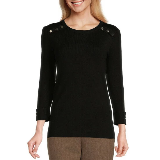 Budget โ Investments Petite Size Crew Neck 3/4 Sleeve Button Detailed Top Avocado ๐ 7 Budget โ Investments Petite Size Crew Neck 3/4 Sleeve Button Detailed Top Avocado ๐ - Image 7