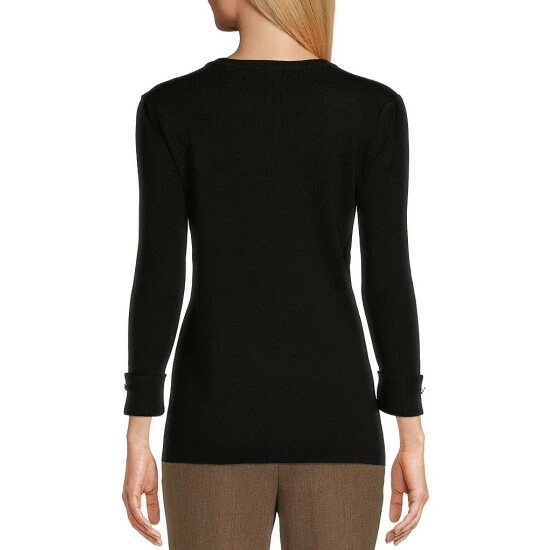 Budget โ Investments Petite Size Crew Neck 3/4 Sleeve Button Detailed Top Avocado ๐ 8 Budget โ Investments Petite Size Crew Neck 3/4 Sleeve Button Detailed Top Avocado ๐ - Image 8