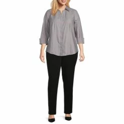 Best reviews of 💯 Investments Plus Size Taylor Gold Label Non-Iron Point Collar 3/4 Sleeve Button Front 👚 Shirt Silver 🎉 -Investments Shop unnamed file 1156