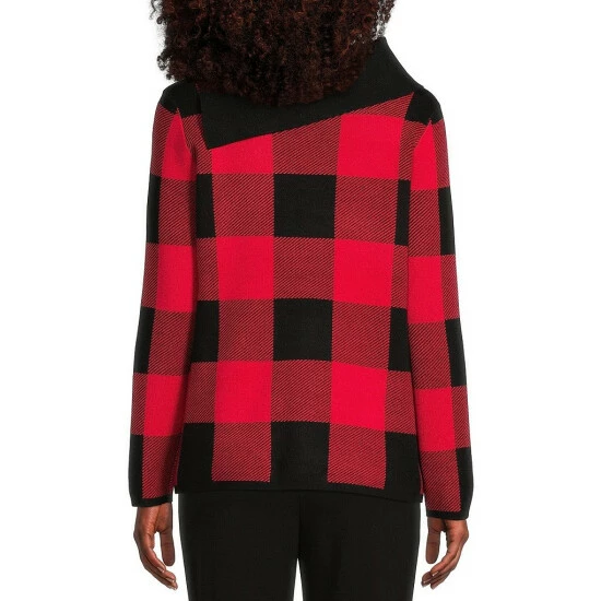 Brand new ๐ Investments Check Print Long Sleeve Envelope Neck Sweater Black Toreador Check ๐ฅฐ 2 Brand new ๐ Investments Check Print Long Sleeve Envelope Neck Sweater Black Toreador Check ๐ฅฐ - Image 2