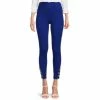 Budget 🔥 Slim Factor By Investments Silver Ring Hem Pull-On Ankle Leggings Royal Blue ⌛