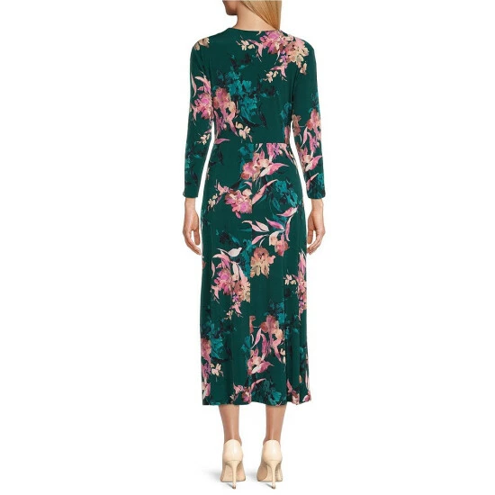 Brand new π Investments Soft Separates Watercolor Floral Print Surplice V-Neck 3/4 Sleeve Faux Wrap Midi π Dress π― 2 Brand new π Investments Soft Separates Watercolor Floral Print Surplice V-Neck 3/4 Sleeve Faux Wrap Midi π Dress π― - Image 2