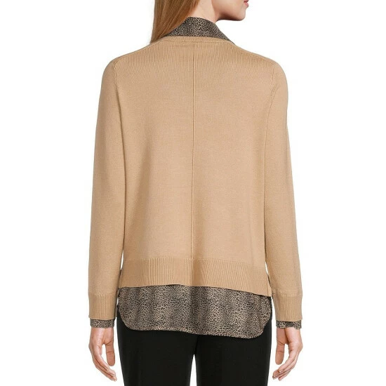 Best deal ๐คฉ Investments Cheetah Print Long Sleeve V-Neck Layered Twofer Top Black ๐ 5 Best deal ๐คฉ Investments Cheetah Print Long Sleeve V-Neck Layered Twofer Top Black ๐ - Image 5