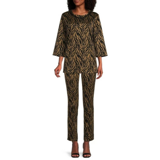 Promo π Slim Factor By Investments Zebra Print No Waist Side Slit Hem Coordinating Ankle Pants Zebra Peaks π 3 Promo π Slim Factor By Investments Zebra Print No Waist Side Slit Hem Coordinating Ankle Pants Zebra Peaks π - Image 3