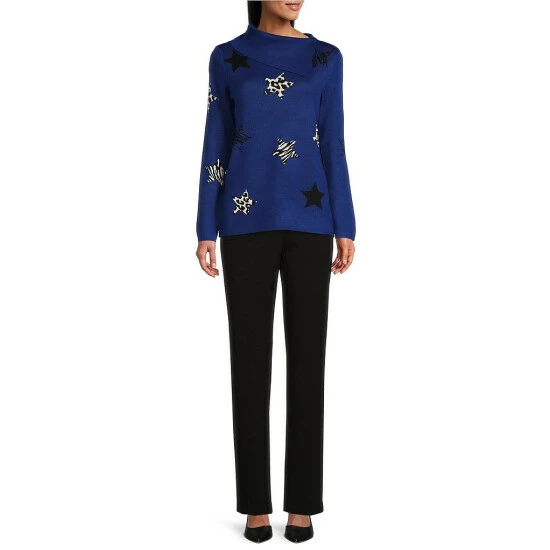 Brand new 😍 Investments Star Print Long Sleeve Envelope Neck Sweater Neutral Stars 💯 3 Brand new 😍 Investments Star Print Long Sleeve Envelope Neck Sweater Neutral Stars 💯 - Image 3