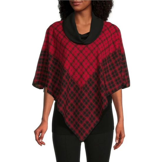 Wholesale ๐ฅ Slim Factor By Investments Tweed Print Cowl Neck 3/4 Sleeve Layered Poncho Tweed Scarf ๐คฉ 1 Wholesale ๐ฅ Slim Factor By Investments Tweed Print Cowl Neck 3/4 Sleeve Layered Poncho Tweed Scarf ๐คฉ