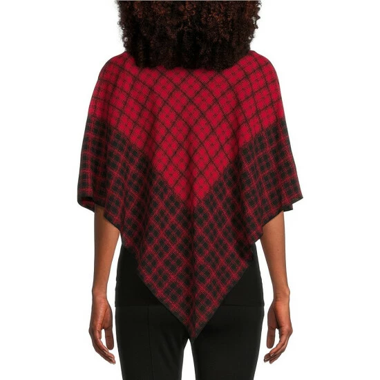 Wholesale ๐ฅ Slim Factor By Investments Tweed Print Cowl Neck 3/4 Sleeve Layered Poncho Tweed Scarf ๐คฉ 2 Wholesale ๐ฅ Slim Factor By Investments Tweed Print Cowl Neck 3/4 Sleeve Layered Poncho Tweed Scarf ๐คฉ - Image 2