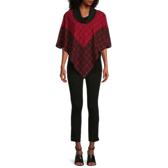 Wholesale ๐ฅ Slim Factor By Investments Tweed Print Cowl Neck 3/4 Sleeve Layered Poncho Tweed Scarf ๐คฉ 3 Wholesale ๐ฅ Slim Factor By Investments Tweed Print Cowl Neck 3/4 Sleeve Layered Poncho Tweed Scarf ๐คฉ - Image 3