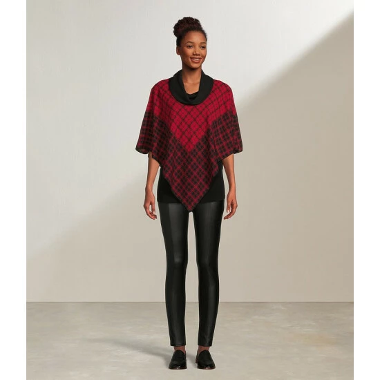 Wholesale ๐ฅ Slim Factor By Investments Tweed Print Cowl Neck 3/4 Sleeve Layered Poncho Tweed Scarf ๐คฉ 4 Wholesale ๐ฅ Slim Factor By Investments Tweed Print Cowl Neck 3/4 Sleeve Layered Poncho Tweed Scarf ๐คฉ - Image 4