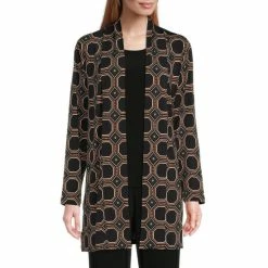 Best deal 🥰 Investments Soft Separates Long Sleeve Hexagon Geo Print Open Front Statement Jacket ✨