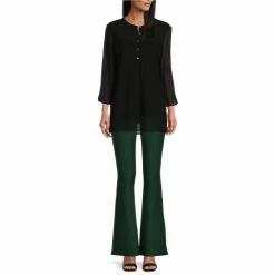 Hot Sale 😉 Slim Factor By Investments Check Print Ponte Knit Flare Leg Flat Front Pants Green Check 💯 -Investments Shop unnamed file 1312