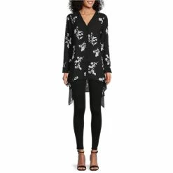 Deals 🎁 Slim Factor By Investments Woven V-Neck 3/4 Roll-Tab Sleeve Handkerchief Hem Floral Print Tunic Scattered Floral ⭐ -Investments Shop unnamed file 1357