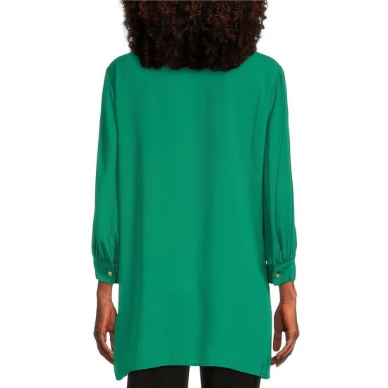 Buy ๐ฅ Slim Factor By Investments 3/4 Puff Sleeve Button Front Flap Pocket High-Low Top Lush Meadow โจ 2 Buy ๐ฅ Slim Factor By Investments 3/4 Puff Sleeve Button Front Flap Pocket High-Low Top Lush Meadow โจ - Image 2