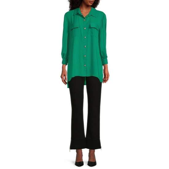 Buy ๐ฅ Slim Factor By Investments 3/4 Puff Sleeve Button Front Flap Pocket High-Low Top Lush Meadow โจ 3 Buy ๐ฅ Slim Factor By Investments 3/4 Puff Sleeve Button Front Flap Pocket High-Low Top Lush Meadow โจ - Image 3