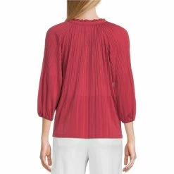 Cheap 🧨 Investments Knit Pleated Tie V-Neck 3/4 Sleeve Top Black ✨ -Investments Shop unnamed file 1435