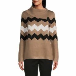 Flash Sale 🌟 Investments Stripe Print Long Sleeve Envelope Neck Sweater Black Stripe 🔥