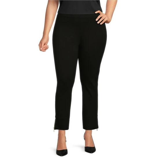 Best deal 🛒 Slim Factor By Investments Plus Size Classic Waist Wide Cuff Zipper Detail Ankle Pants Black 🌟 1 Best deal 🛒 Slim Factor By Investments Plus Size Classic Waist Wide Cuff Zipper Detail Ankle Pants Black 🌟