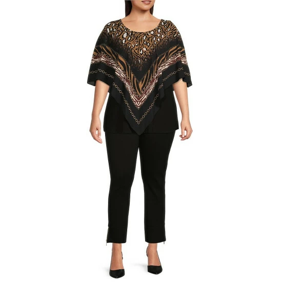 Best deal 🛒 Slim Factor By Investments Plus Size Classic Waist Wide Cuff Zipper Detail Ankle Pants Black 🌟 3 Best deal 🛒 Slim Factor By Investments Plus Size Classic Waist Wide Cuff Zipper Detail Ankle Pants Black 🌟 - Image 3