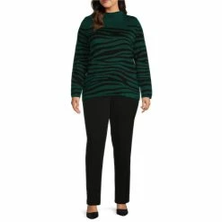 Hot Sale 🤩 Investments Plus Size Zebra Print Envelope Neck Long Sleeve Sweater Botanical Zebra 😍 -Investments Shop unnamed file 1460