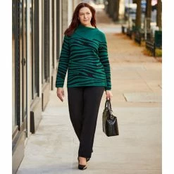 Hot Sale 🤩 Investments Plus Size Zebra Print Envelope Neck Long Sleeve Sweater Botanical Zebra 😍 -Investments Shop unnamed file 1461
