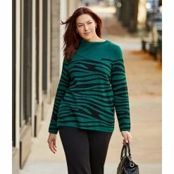 Hot Sale 🤩 Investments Plus Size Zebra Print Envelope Neck Long Sleeve Sweater Botanical Zebra 😍 -Investments Shop unnamed file 1463