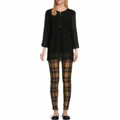 Hot Sale ❤️ Slim Factor By Investments No Waist Plaid Print Stretch Leggings Red Plaid 👍 -Investments Shop unnamed file 147