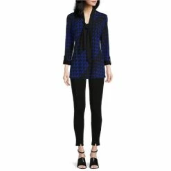 Top 10 🧨 Slim Factor By Investments Geo Wave Print 3/4 Roll-Tab Sleeve V-Neck Tie Front Blouse Geo Waves 🧨 -Investments Shop unnamed file 1473