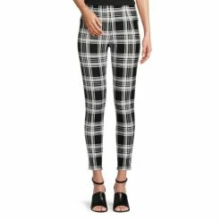 Hot Sale ❤️ Slim Factor By Investments No Waist Plaid Print Stretch Leggings Red Plaid 👍 -Investments Shop unnamed file 148