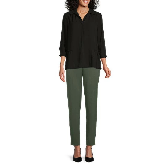 Brand new 🤩 Investments Woven Y-Neck 3/4 Sleeve Flounce Hem Top Avocado 🎉 3 Brand new 🤩 Investments Woven Y-Neck 3/4 Sleeve Flounce Hem Top Avocado 🎉 - Image 3