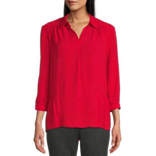 Brand new 🤩 Investments Woven Y-Neck 3/4 Sleeve Flounce Hem Top Avocado 🎉 9 Brand new 🤩 Investments Woven Y-Neck 3/4 Sleeve Flounce Hem Top Avocado 🎉 - Image 9