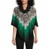 Buy 😍 Slim Factor By Investments Ikat Print Cowl Neck 3/4 Sleeve Layered Poncho Ikat Scarf Print 🤩