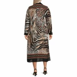 New 💯 Slim Factor By Investments Plus Size Animal Collage Print Point Collar Neck 3/4 Roll-Tab Sleeve Duster Top ⌛ -Investments Shop unnamed file 1532