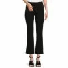 Deals 🔔 Slim Factor By Investments No Waist Kick Flare Leg Embellished Side Seam Crop Pants Black 🥰