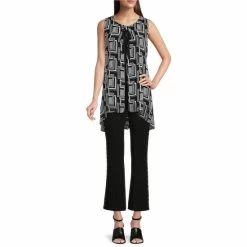 Deals 🔔 Slim Factor By Investments No Waist Kick Flare Leg Embellished Side Seam Crop Pants Black 🥰 -Investments Shop unnamed file 1538