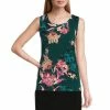 Brand new 🎁 Investments Petite Size Soft Separates Watercolor Floral Print Reversible Scoop To Crew Neck Sleeveless Top 😉