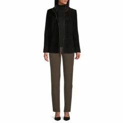 Cheap 🔔 Investments Genuine Suede Leather Stand Collar Long Sleeve Hidden Zip Front Jacket Windsor Wine ✨ -Investments Shop unnamed file 155