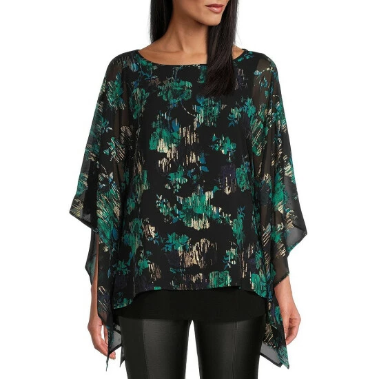 Top 10 ๐ Slim Factor By Investments Gold Foiled Floral Print Boat Neck 3/4 Sleeve Layered Tunic Poncho Gold Floral ๐ 1 Top 10 ๐ Slim Factor By Investments Gold Foiled Floral Print Boat Neck 3/4 Sleeve Layered Tunic Poncho Gold Floral ๐