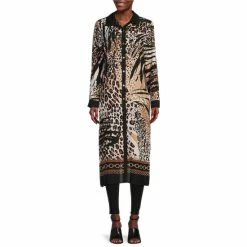 Wholesale 😀 Slim Factor By Investments Animal Print Collage Point Collar 3/4 Roll-Tab Sleeve Button Front Side Slit Duster Top Animal Collage ⭐ -Investments Shop unnamed file 1556